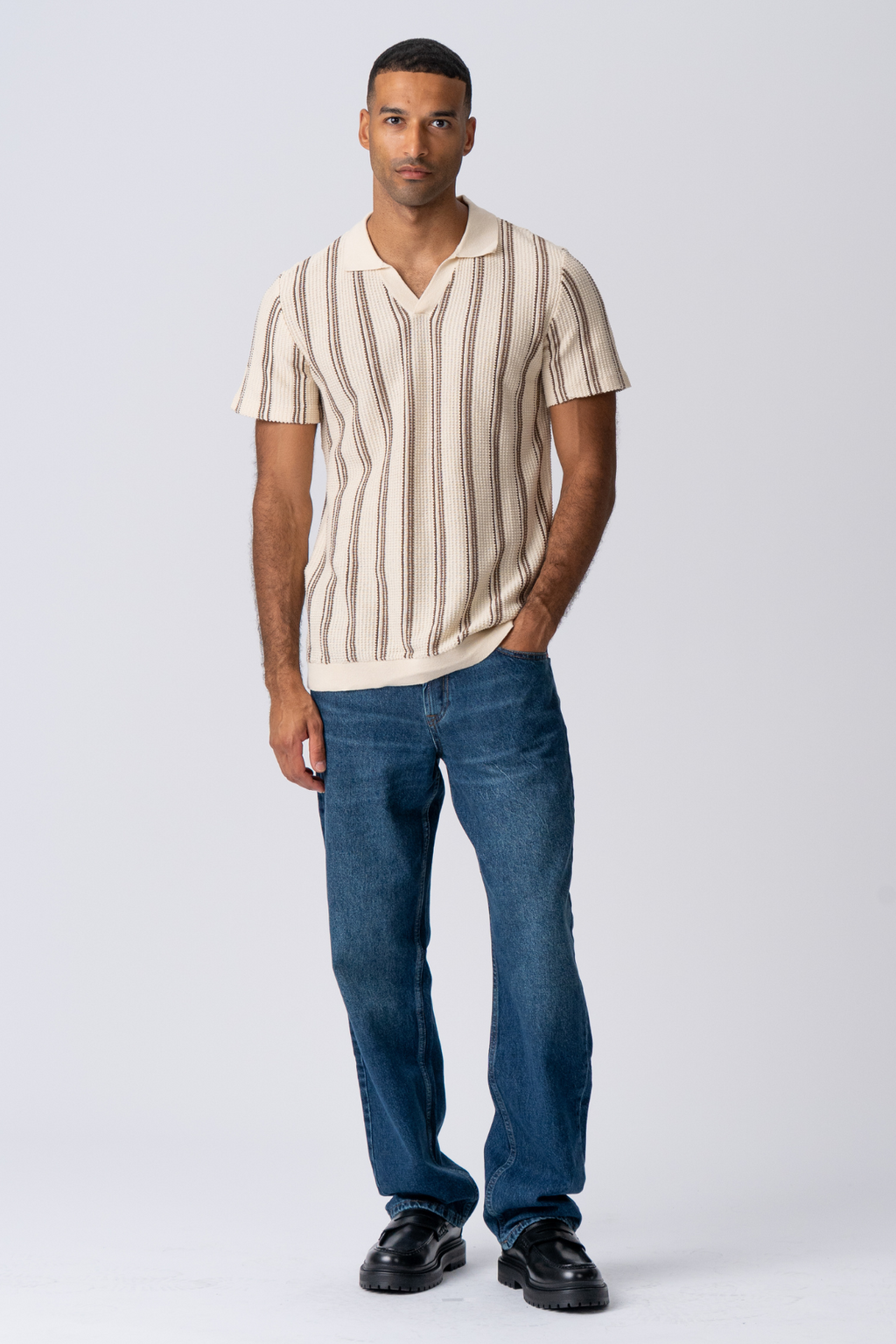 Stripet Genser - Sand