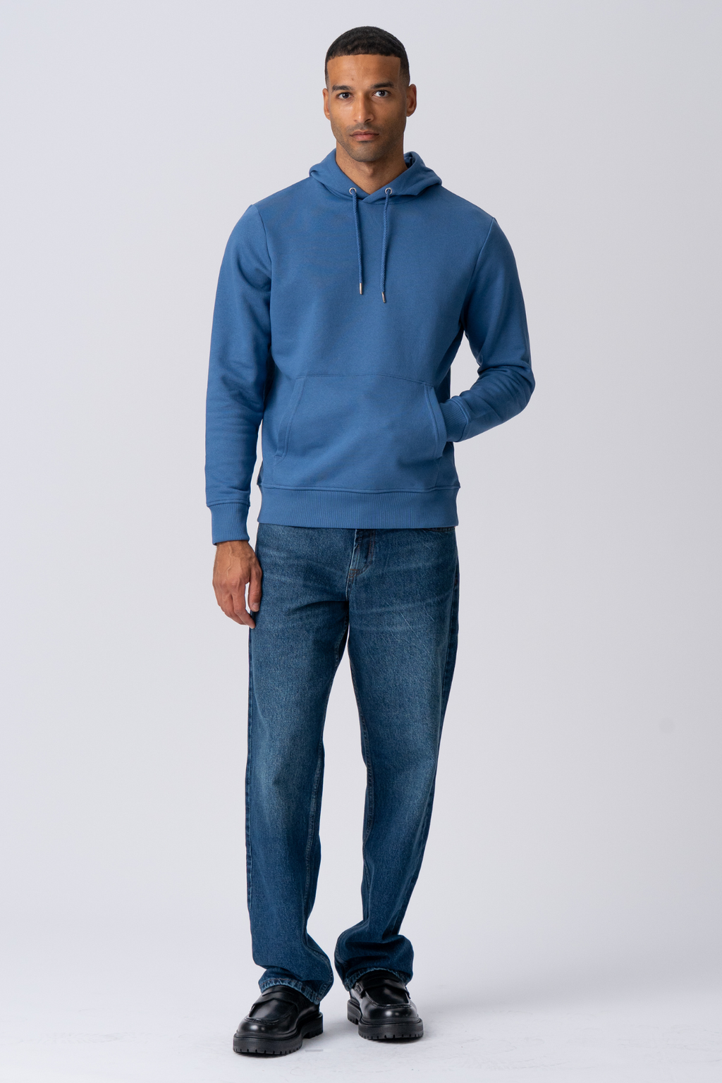 Sweatshirt Hoodie - Støvete Blå