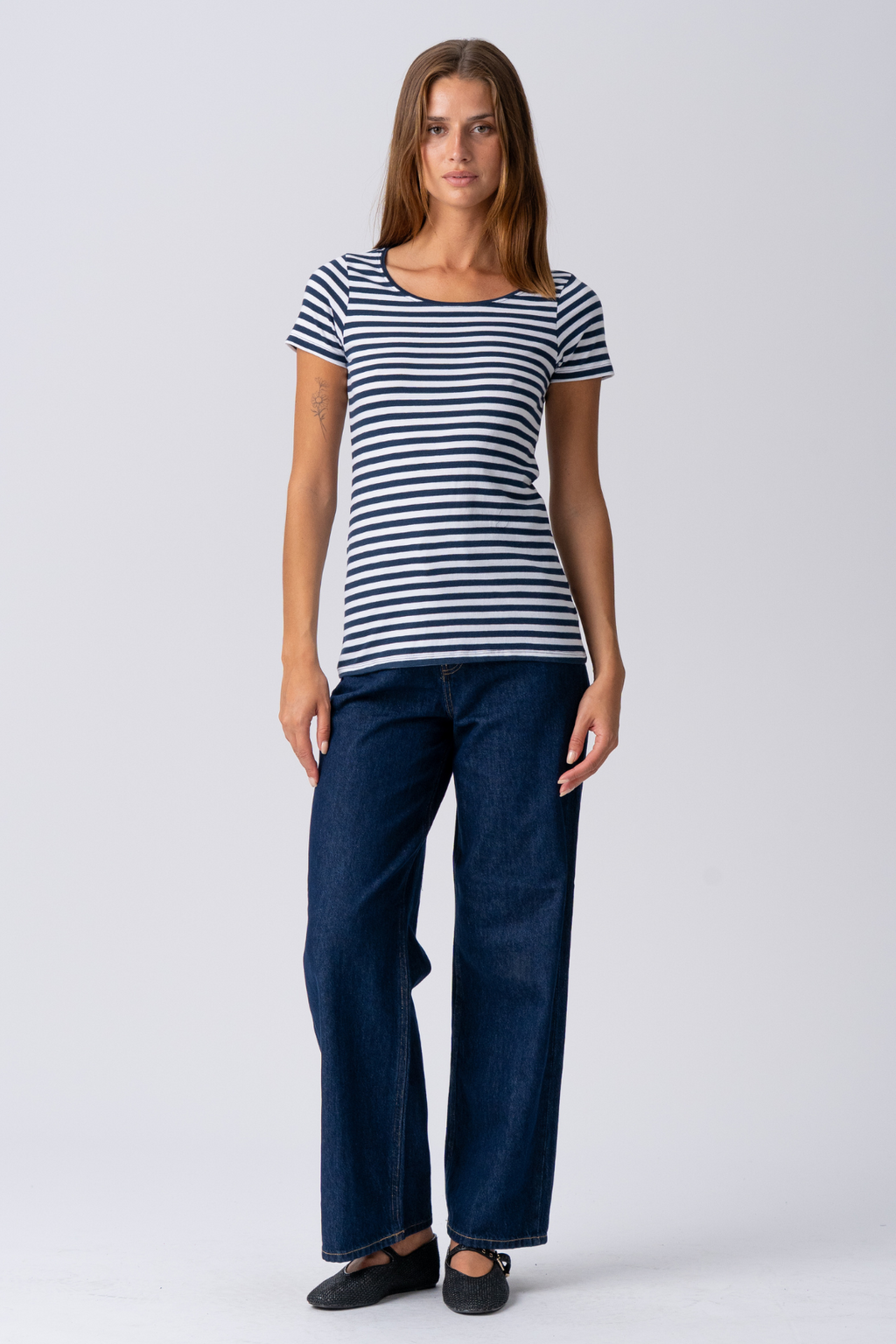 Nørregade T-shirt - Blå-Hvit