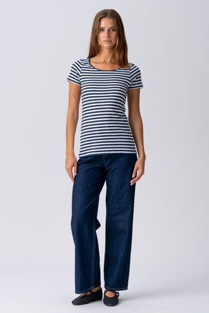 Nørregade T-shirt - Blå-Hvit