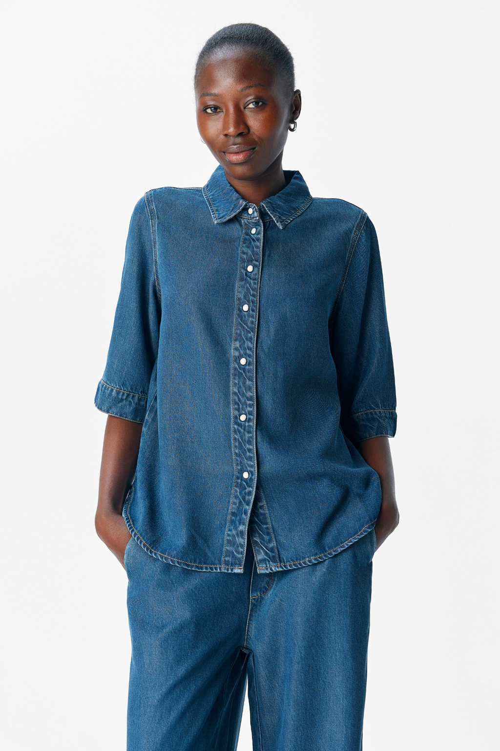 Frame 2/4 Denimtopp - Mørkeblå Denim