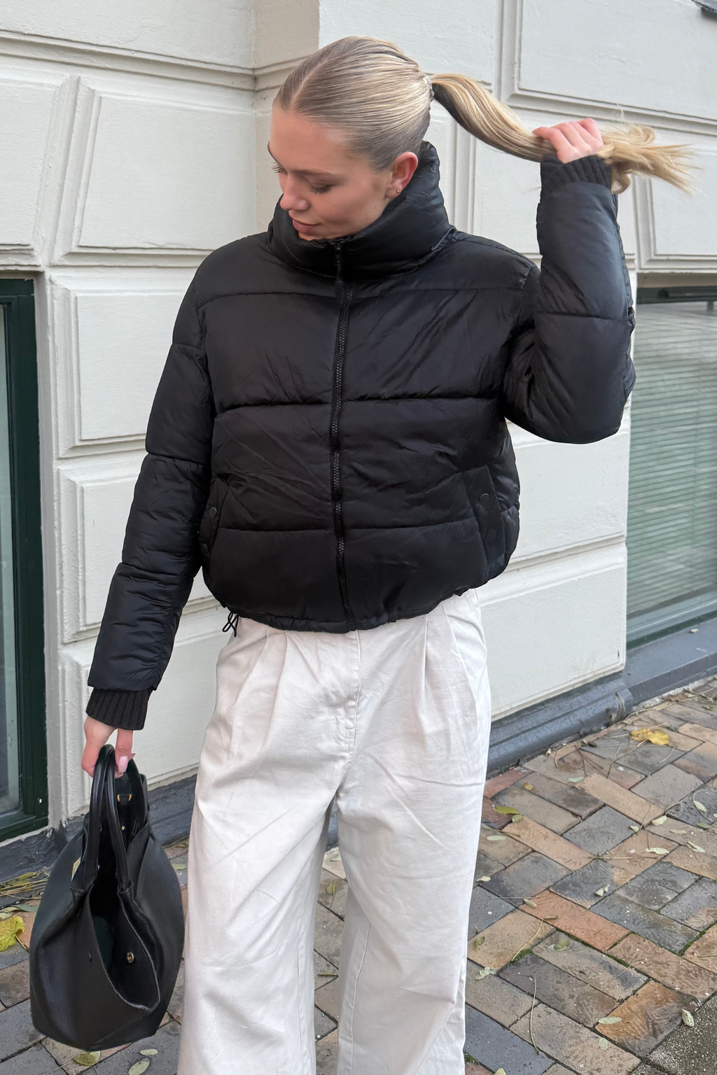 Kort Boblejakke - Sort