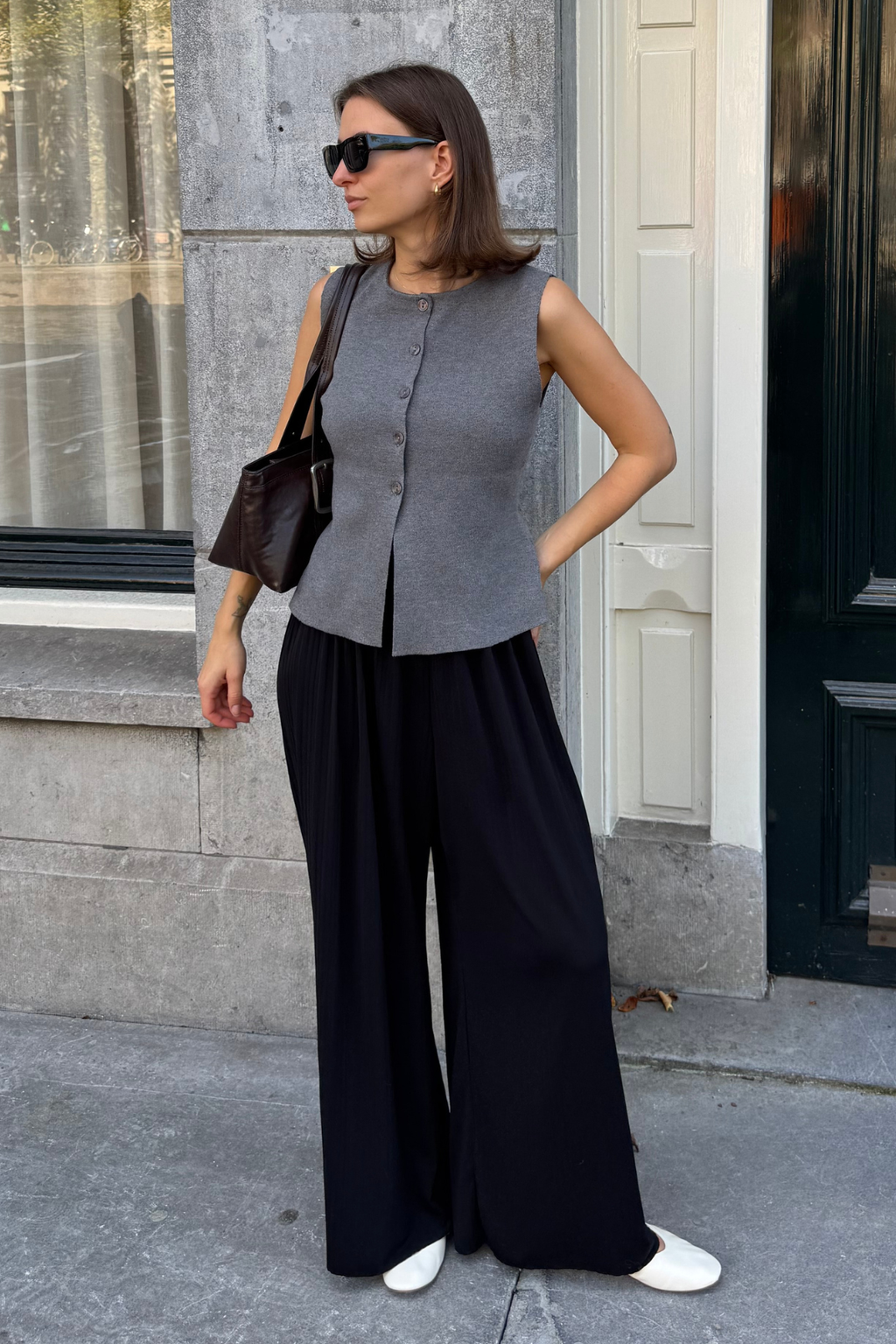 Reynard Strikkevest - Mellomgrå Melange