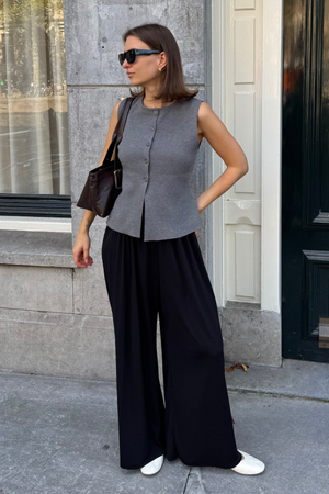 Reynard Strikkevest - Mellomgrå Melange