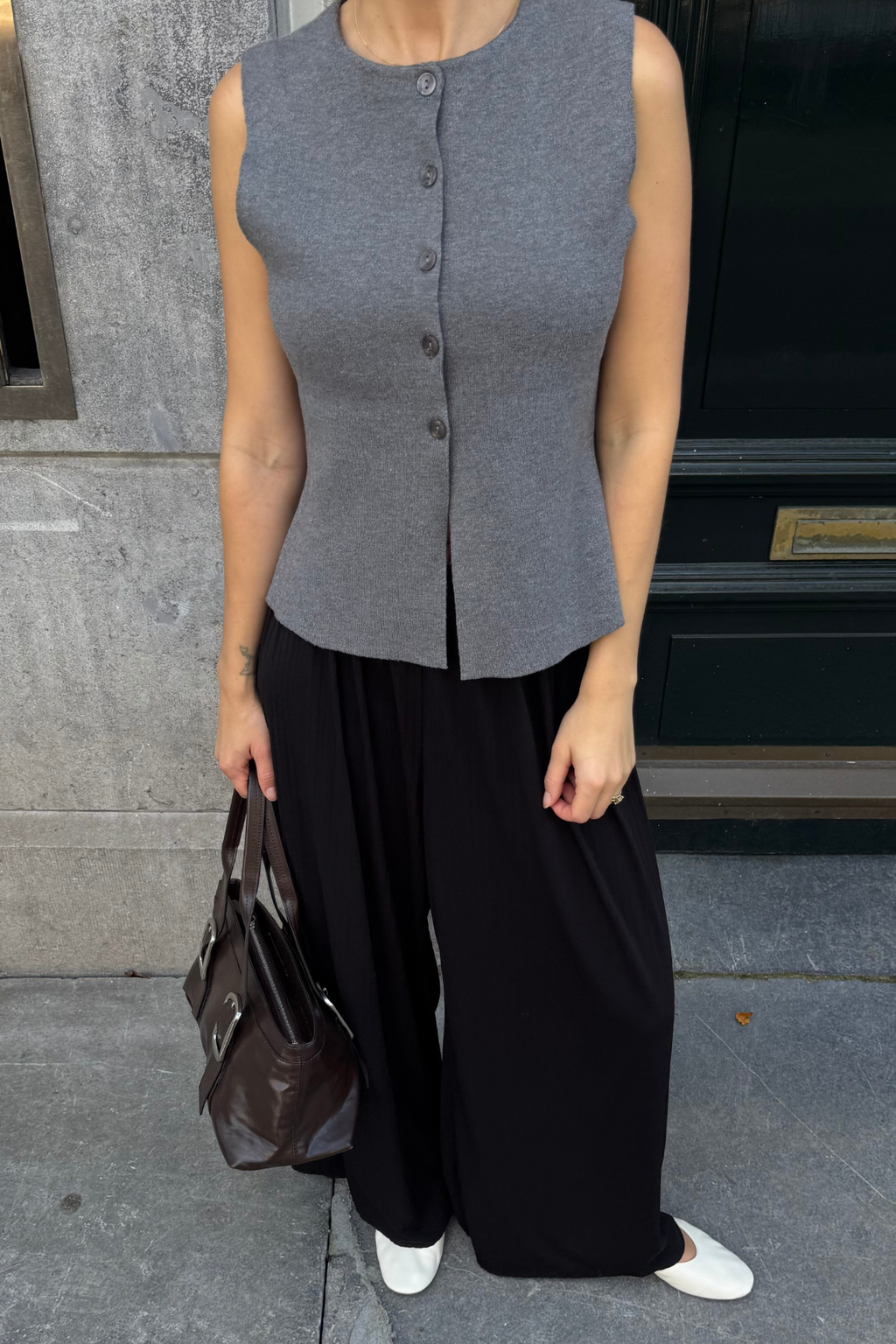 Reynard Strikkevest - Mellomgrå Melange