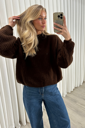 Gabriela Strikkegenser - Brun