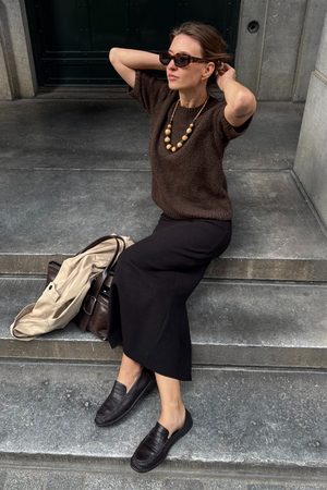 Aggia S/S Strikkegenser - Sjöbrun