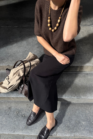 Aggia S/S Strikkegenser - Sjöbrun