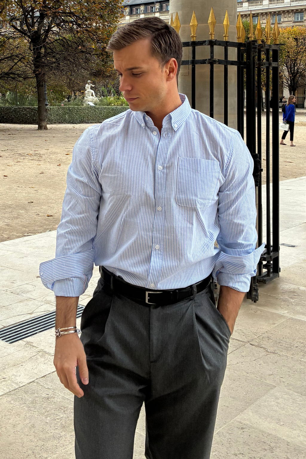 De Originale Performance Oxford Skjorte - Lys Blå/Hvit