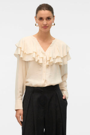 Lizzi Flounce Top - Bjørk