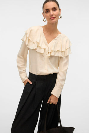 Lizzi Flounce Top - Bjørk