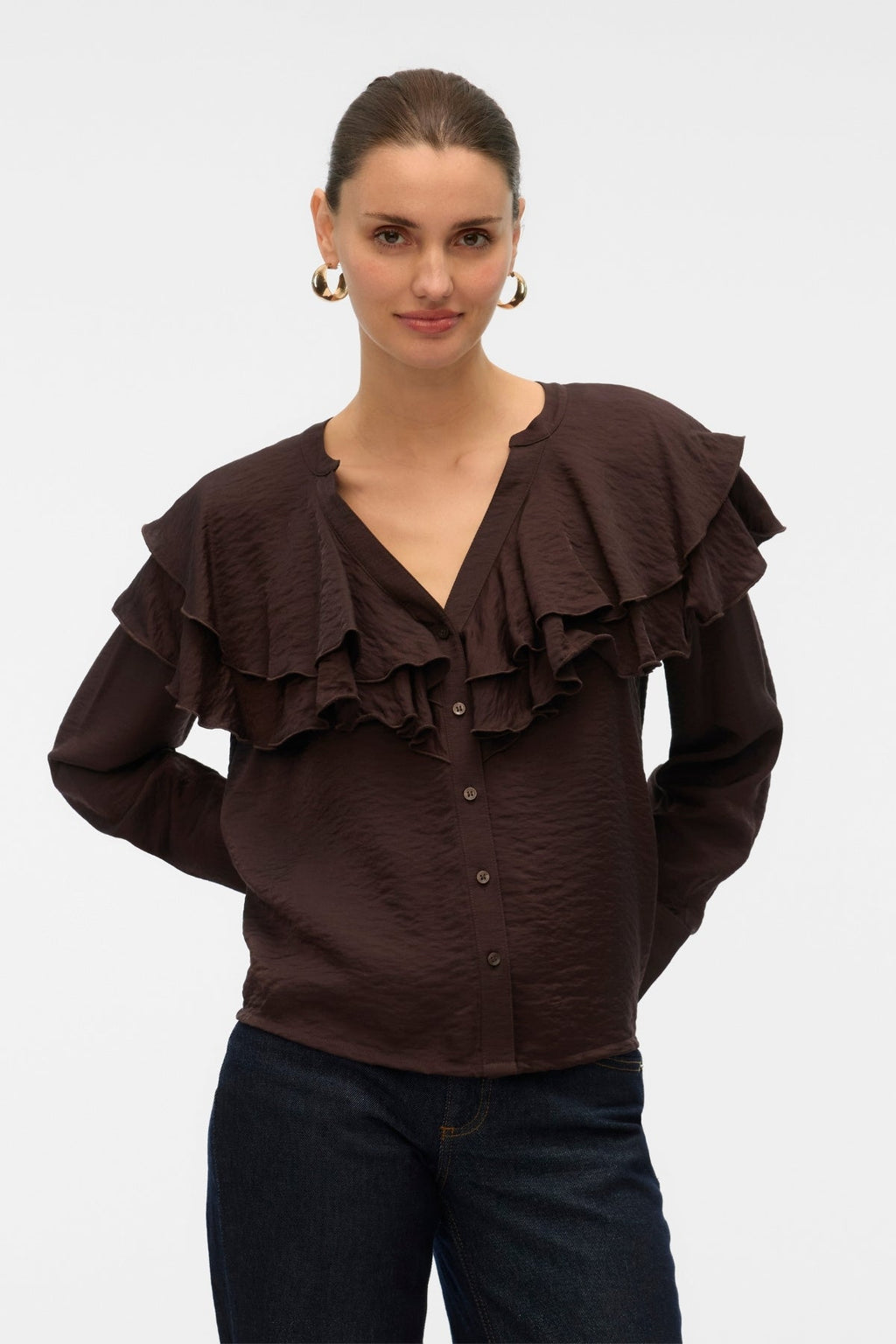 Lizzi Flounce Top - Sjokoladekake