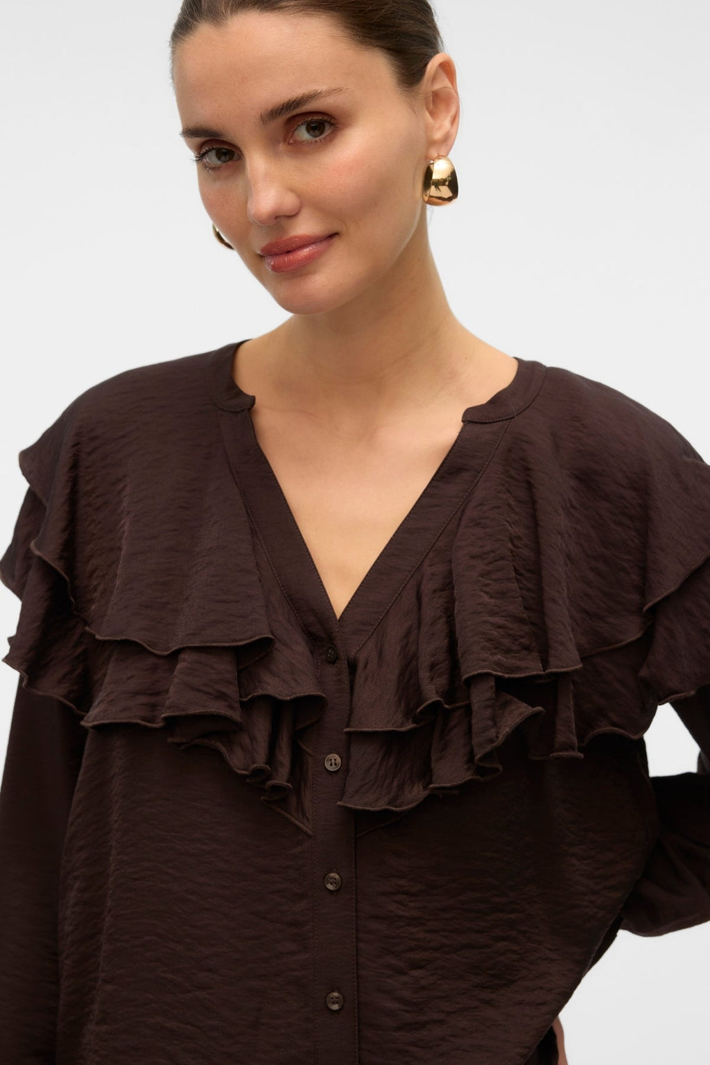 Lizzi Flounce Top - Sjokoladekake