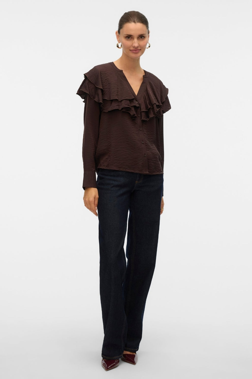 Lizzi Flounce Top - Sjokoladekake