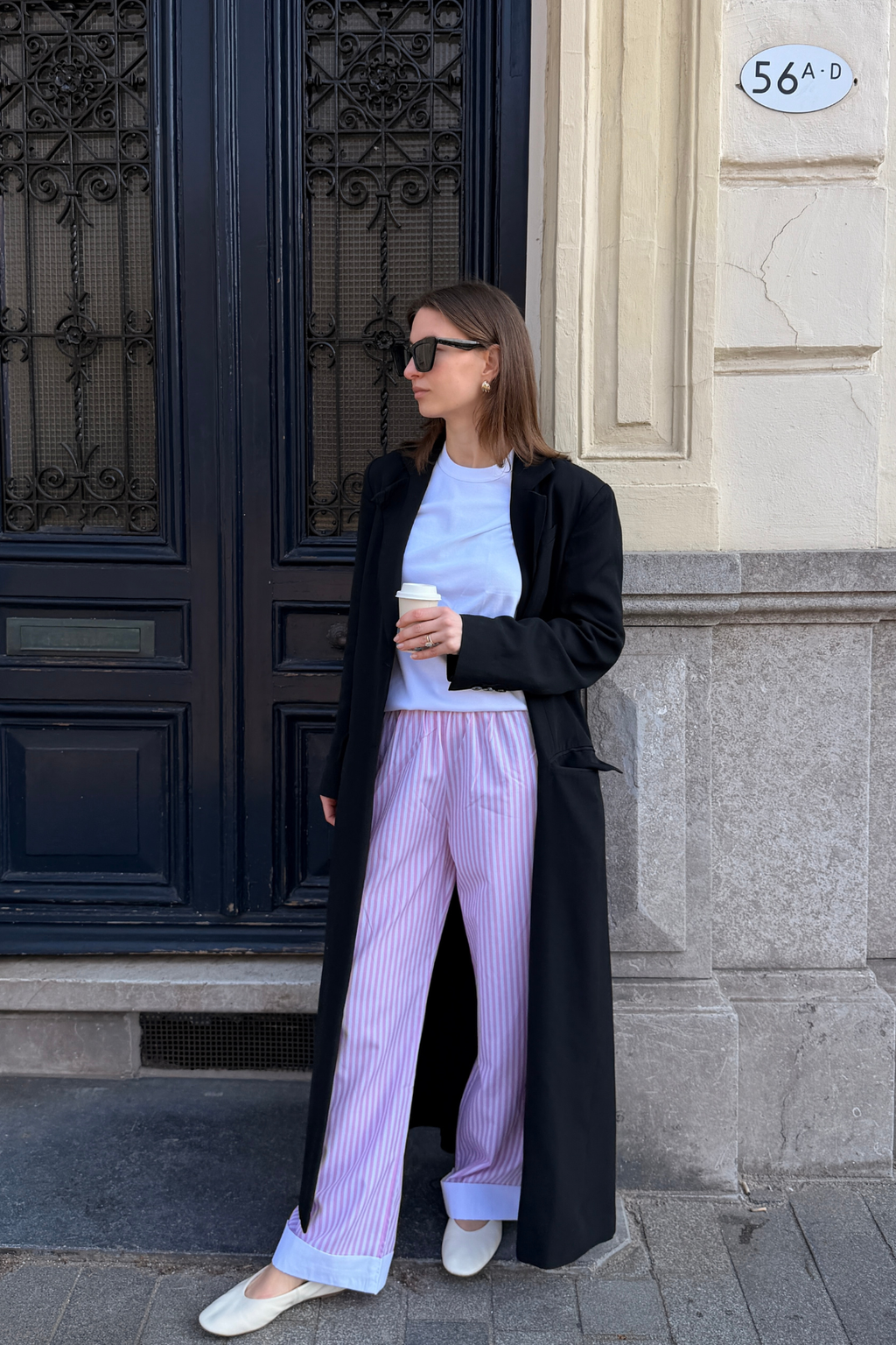 Layla Stripete Bukse - Rosa