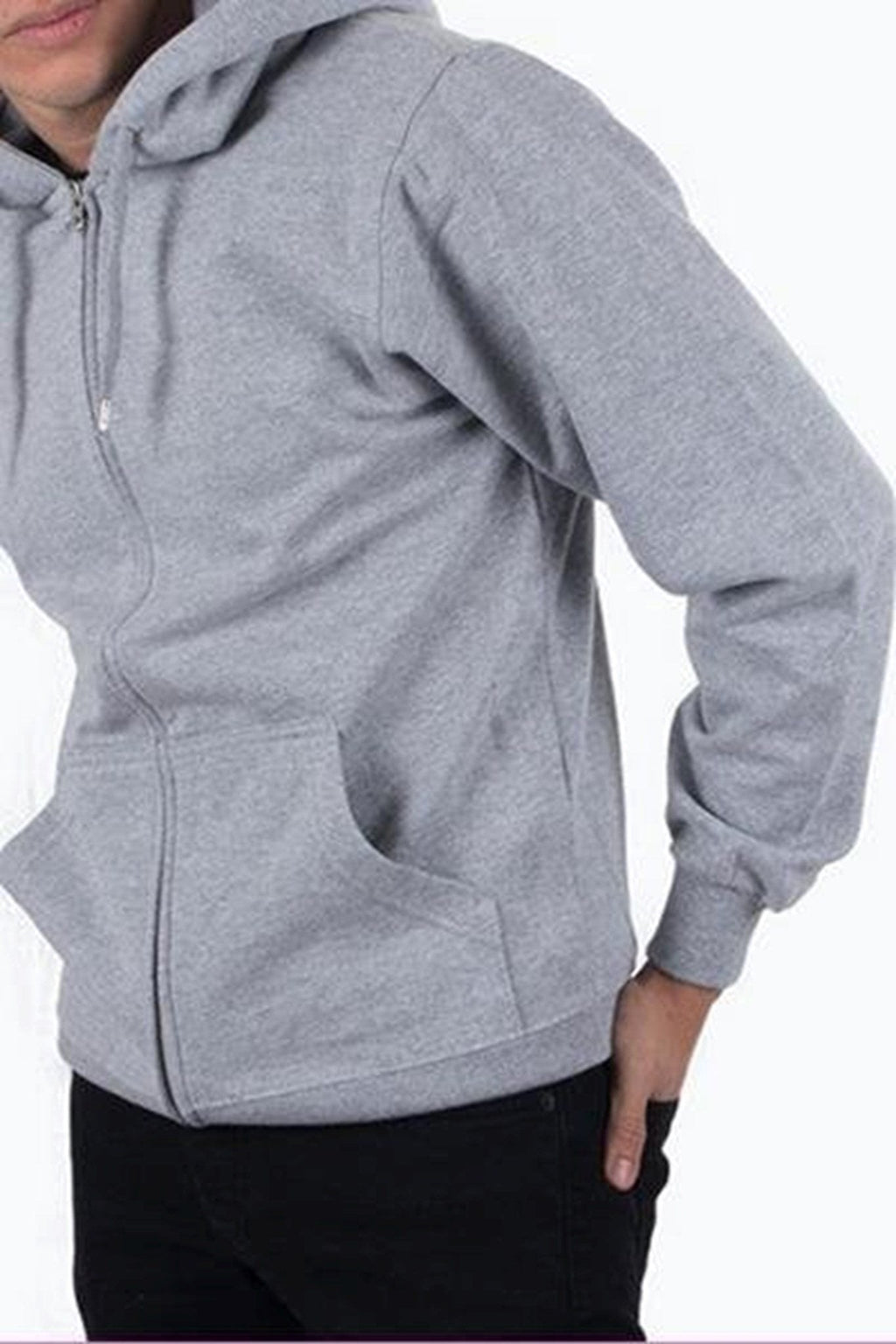 Zip sweat hoodie - Lys Grå