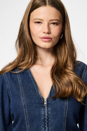 Flora Denimkjole - Mørkeblå Denim