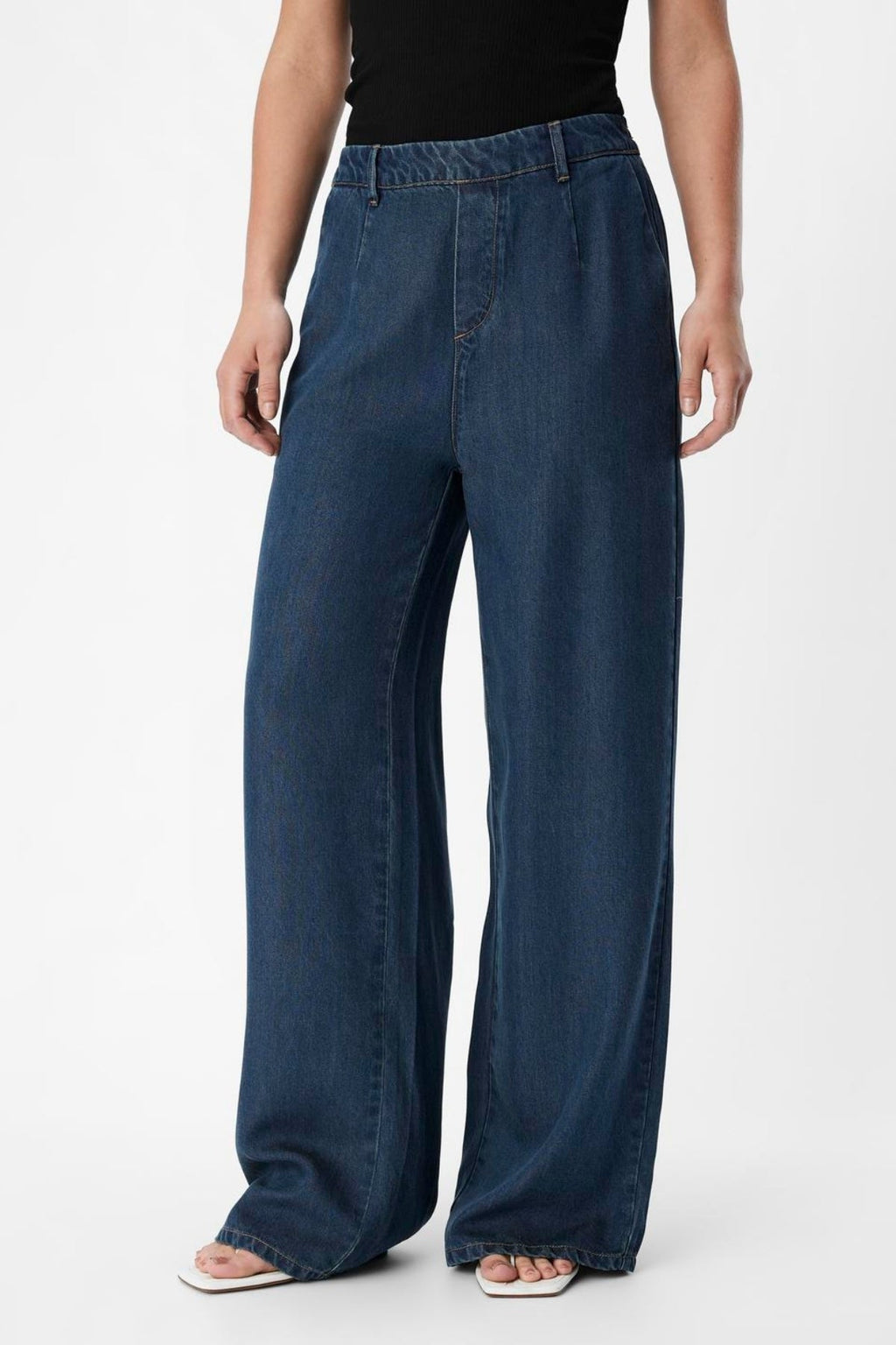 Frame Lisa Wide Pants - Mørkeblå Denim