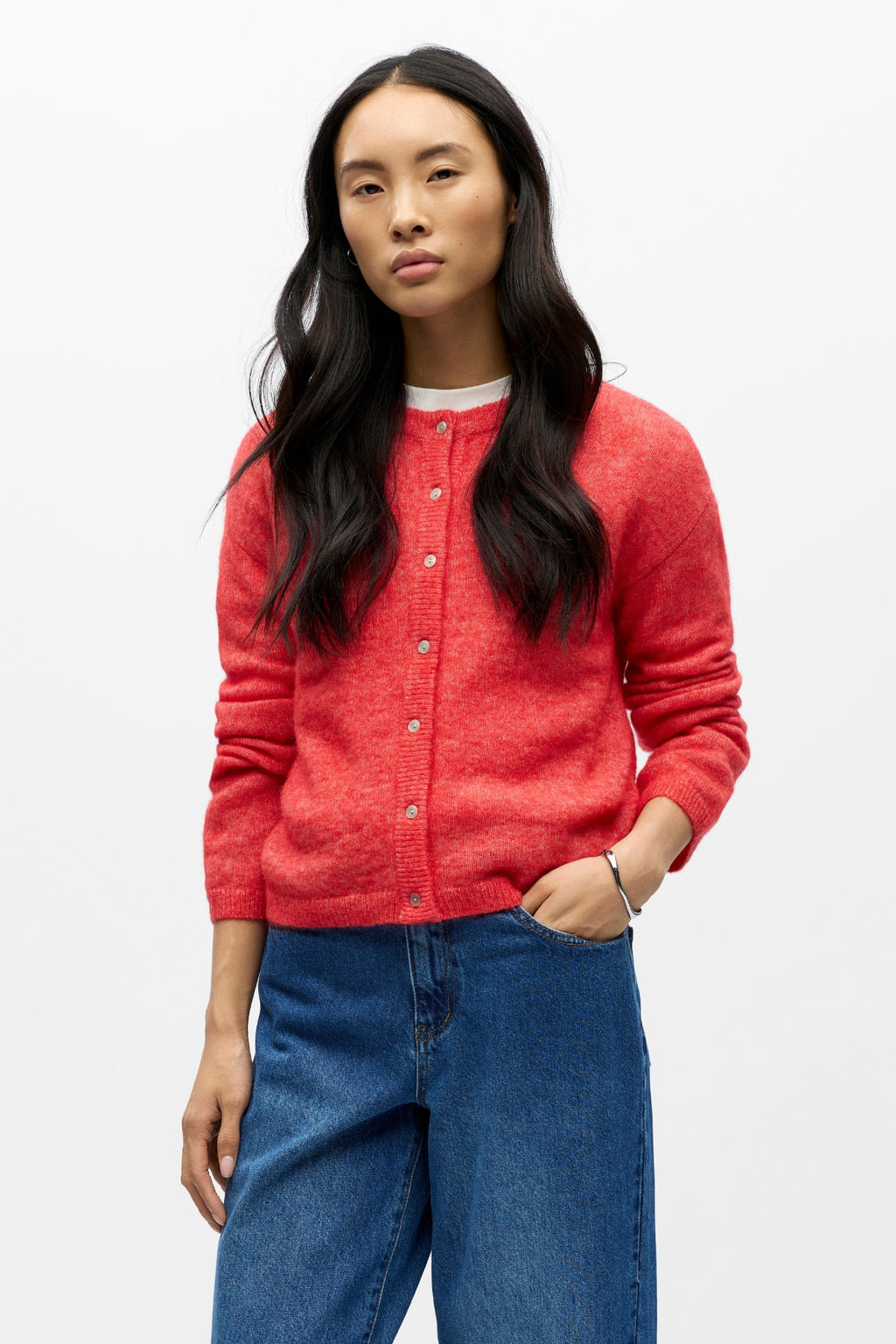 Agate Strikket Cardigan - Poinsettia Melange