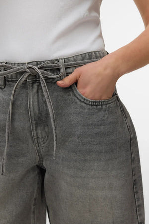 Wien Belt Shorts Mix - Light Grey Denim
