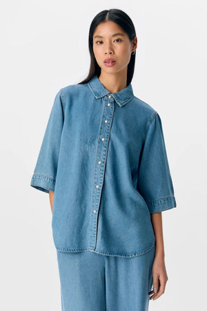 Frame Denim Top - Lys Blå Denim
