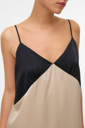 Joy Singlet Ankle Kjole - Black Cement Contrast