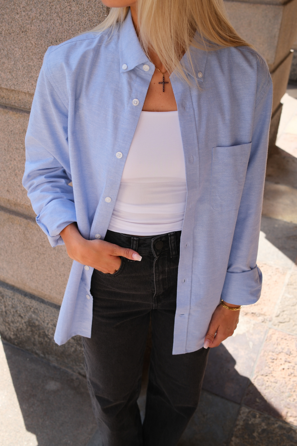 Boyfriend Oxford Skjorte - Lyseblå