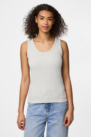 May Tank Top - Light Grey Melange