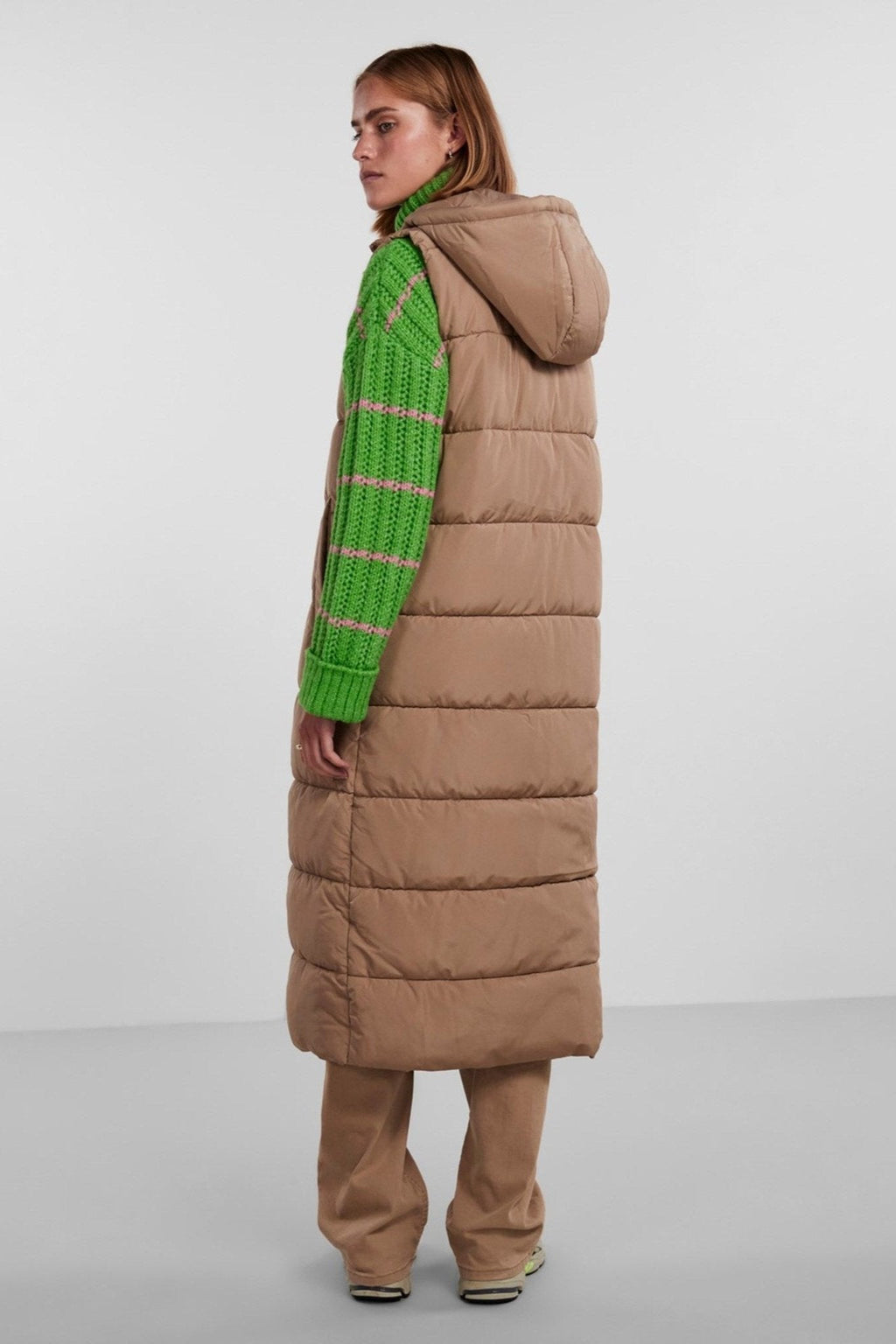 Elinora Lang Puffet Vest - Silver Mink