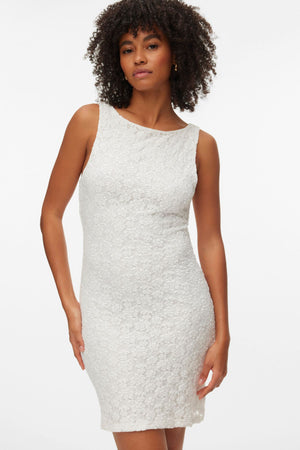 Dolly Boat Neck Kort Kjole - Snow White