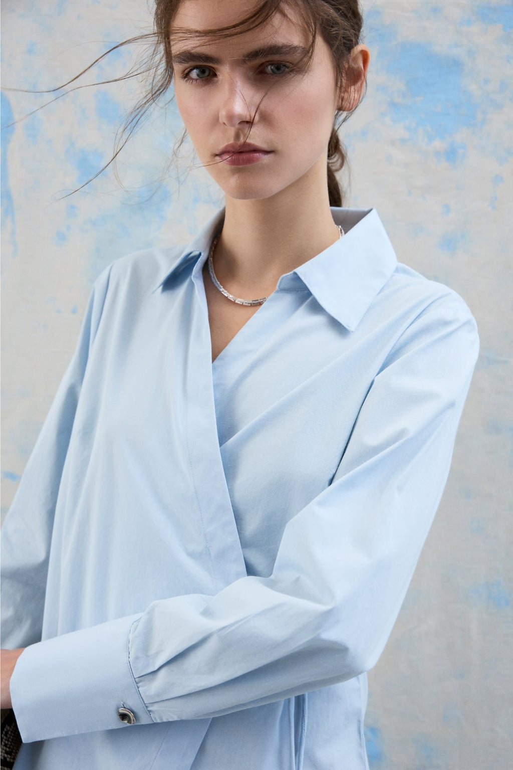 Lumi Omslagstopp med V-hals - Nantucket Breeze