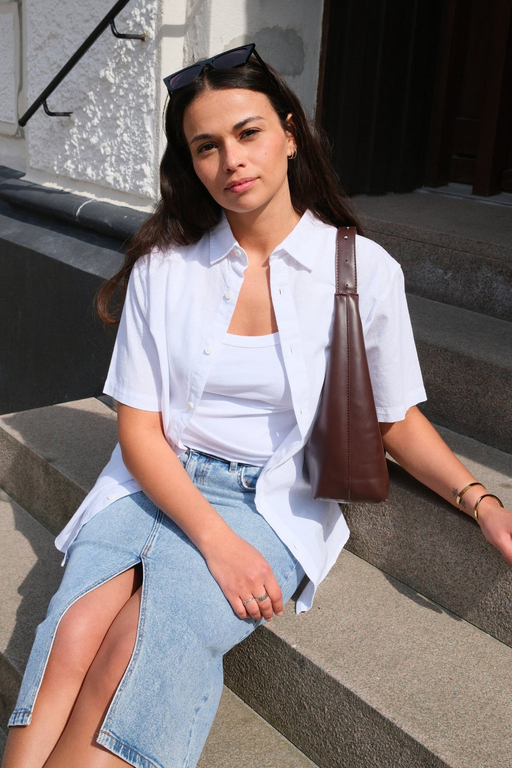 Kortermet Linskjorte - Hvit