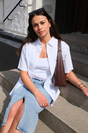 Kortermet Linskjorte - Hvit