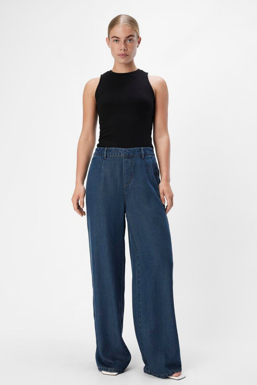 Frame Lisa Wide Pants - Mørkeblå Denim