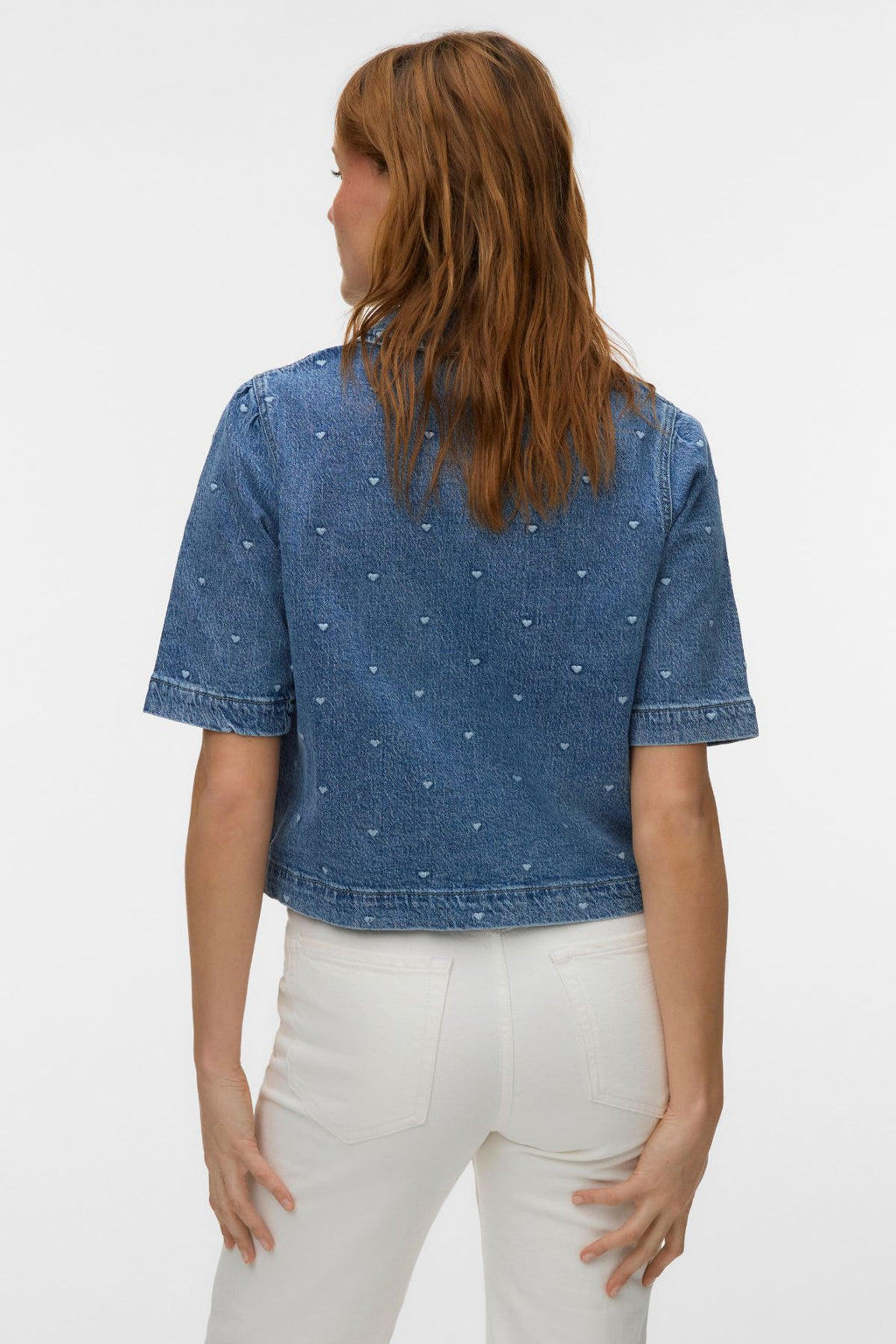Dionne 2/4 Denimskjorte - Medium Blue Denim - Heart