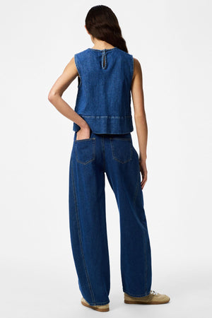 Silke Denim Topp - Medium Blue Denim