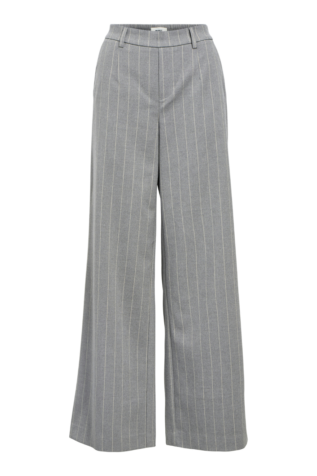Lisa Wide Pant AOP - Medium grå melange