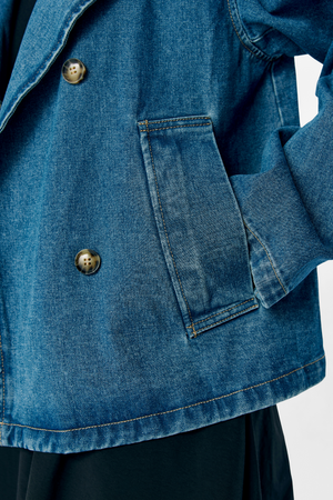 Tilla Gro L/S Denim Jakke - Medium Blå Denim