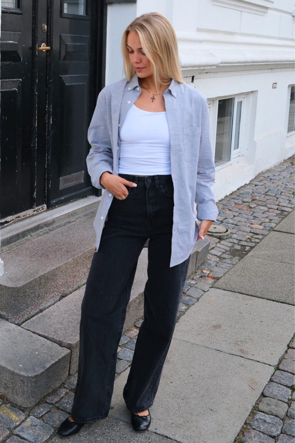 Boyfriend Oxford Skjorte - Grå