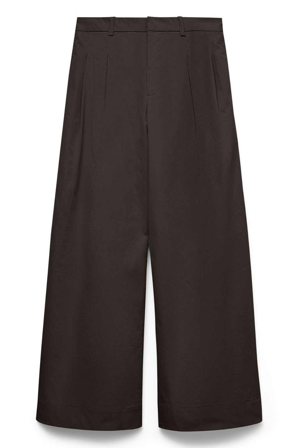 Meng MidWaist Crinkled Wide Pants - Chocolate Torte