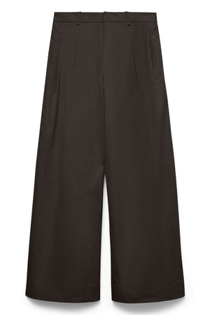 Meng MidWaist Crinkled Wide Pants - Chocolate Torte