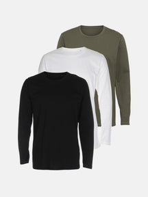 Basic T-skjorte med lange ermer - Pakketilbud (3 stk.)