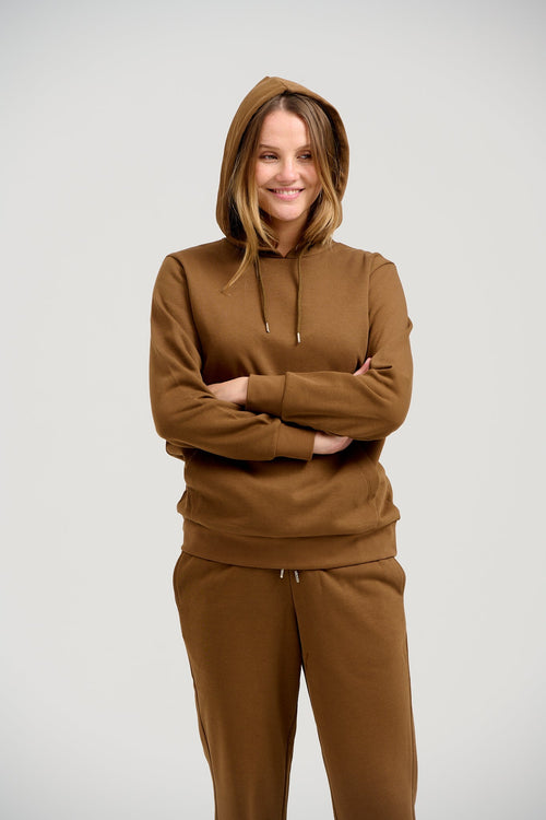 Basic Sweatsuit with Hoodie (Brown) - Package Deal (Women) - TeeShoppen Group™ - Sweatsuit - TeeShoppen