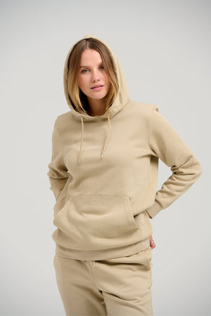 Basic joggedress med hettegenser (mørk beige) - Pakketilbud (dame)