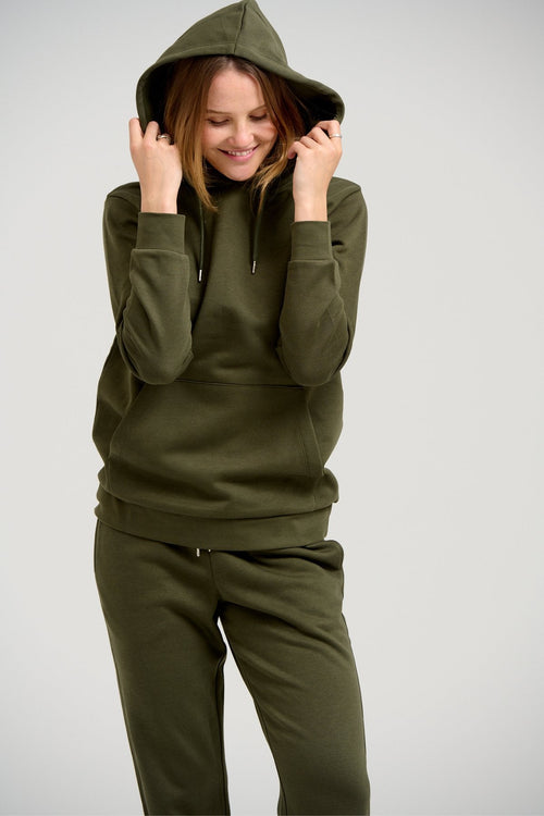 Basic Sweatsuit with Hoodie (Dark Green) - Package Deal (Women) - TeeShoppen Group™ - Sweatsuit - TeeShoppen