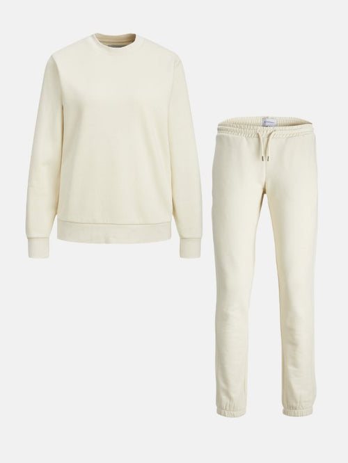 Basic Sweatsuit with Hoodie (Light Beige) - Package Deal (Women) - TeeShoppen Group™ - Sweatsuit - TeeShoppen