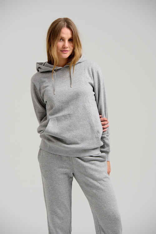 Basic Sweatsuit with Hoodie (Light Grey Melange) - Package Deal (Women) - TeeShoppen Group™ - Sweatsuit - TeeShoppen