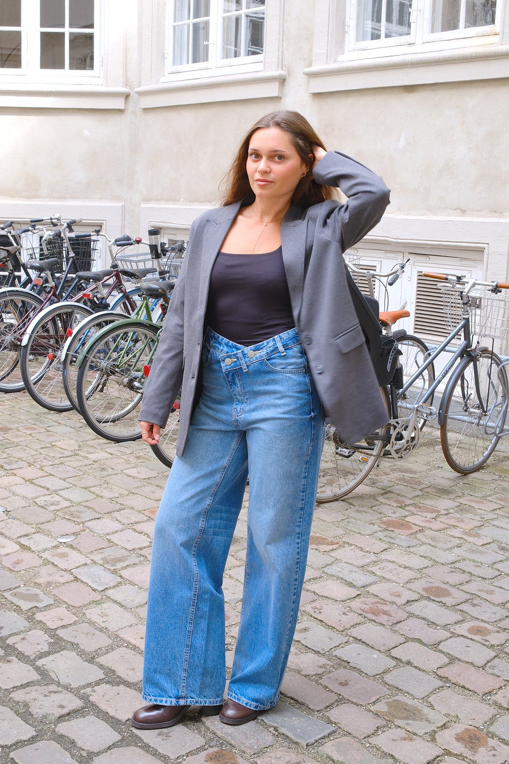 Klassisk fit Blazer - Mørk Grå