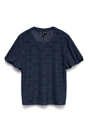 Tassa Balloon Sleeve Top - Navy