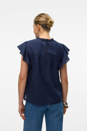 Trine Lace Top - Navy Blazer